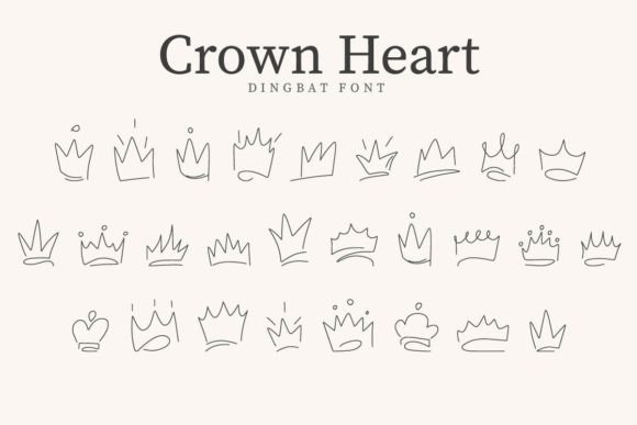 Crown Heart Font for Creative Projects
