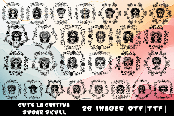 Cute La Catrina Sugar Skull Font