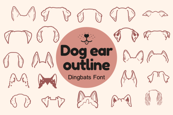 Dog Ear Outline Font for Business
